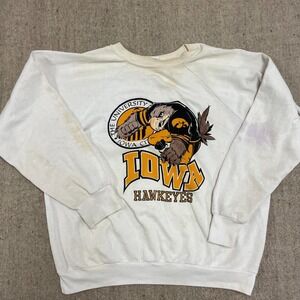 vintage iowa hawkeyes sweatshirt mens white xl 2000s crewneck